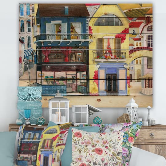 Designart - The Facade of The Buildings In A Cozy Streets